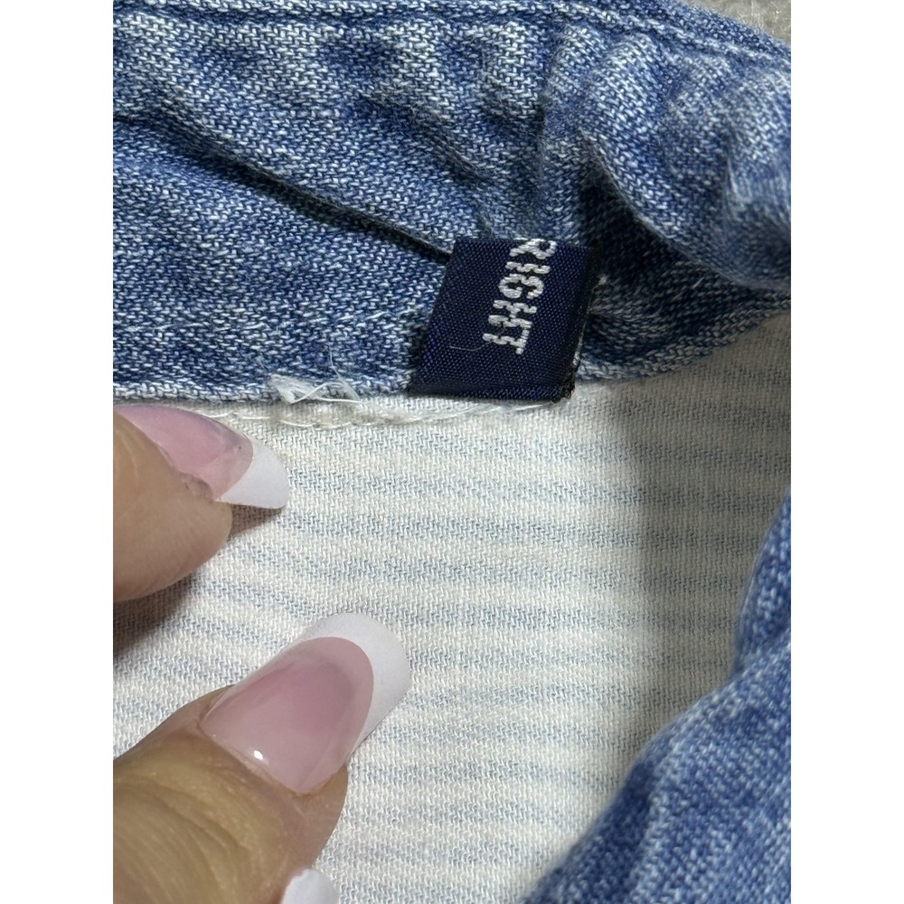 Vintage Quizz New York Shirt Womens 20 Blue White Stripe Embroidered Bears Denim - Picture 7 of 10